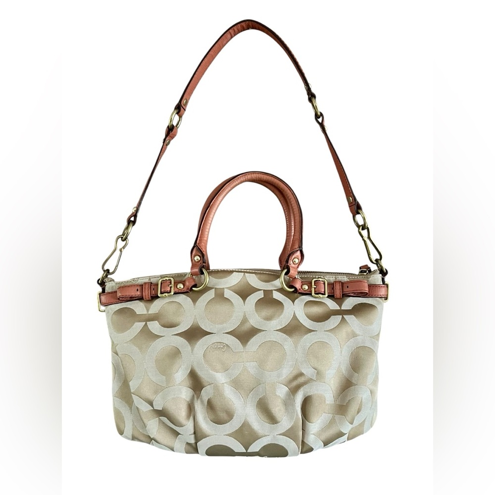 Retro Coach Iconic Madison Sophia Sachel OP Art Crossbody Tote with Leather Trim - Picture 4 of 13